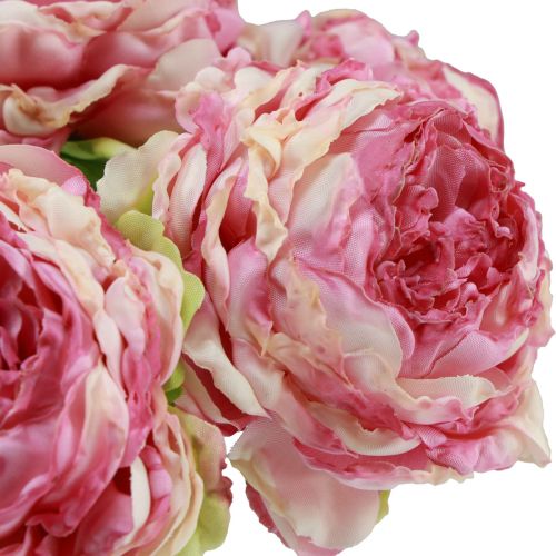 Artículo Flores Artificiales Decoración Peonías Artificiales Rosa Antiguo 27cm 7 piezas