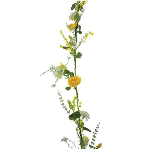 Percha decorativa flores artificiales primavera verano amarillo blanco 150cm