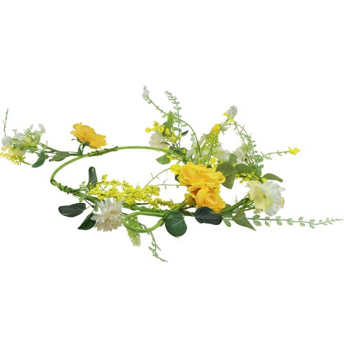 Artículo Percha decorativa flores artificiales primavera verano amarillo blanco 150cm