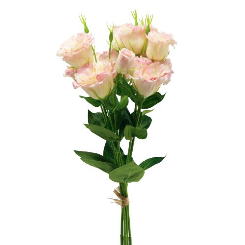 Flores artificiales Eustoma Lisianthus rosa crema 52cm 5uds