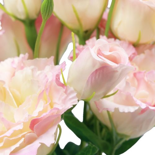 Artículo Flores artificiales Eustoma Lisianthus rosa crema 52cm 5uds