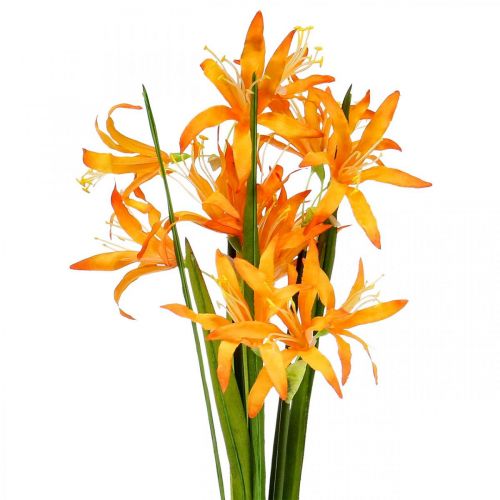 Floristik24 Flores artificiales Nerine Naranja Lirios de Guernsey Flores de Otoño 48cm