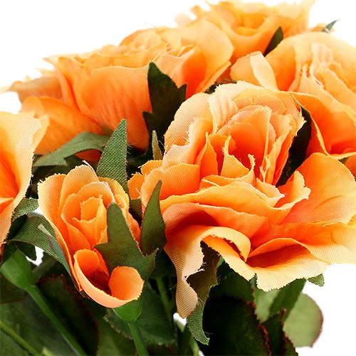 Floristik24 Flores artificiales ramo de rosas naranja L26cm 3pcs