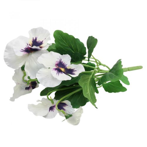 Floristik24 Flores Artificiales, Flores De Seda, Pensamientos Púrpura Blanco 29cm