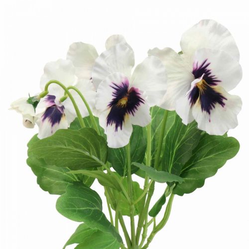Flores Artificiales, Flores De Seda, Pensamientos Púrpura Blanco 29cm