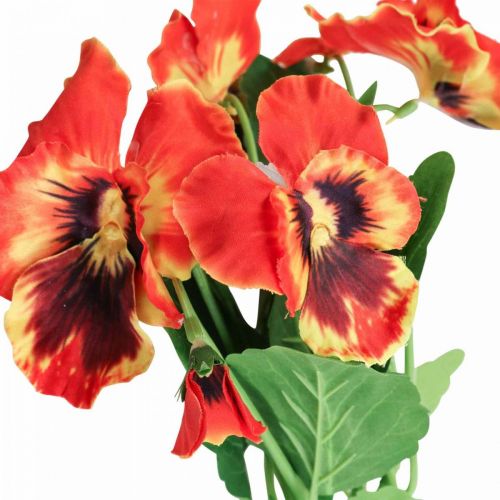 Floristik24 Flores artificiales, flores de seda, pensamiento naranja 29cm