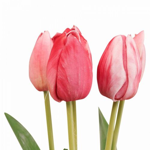 Artículo Tulipán artificial rojo, flor de primavera 48cm lote de 5