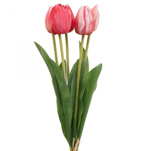 Artículo Tulipán artificial rojo, flor de primavera 48cm lote de 5