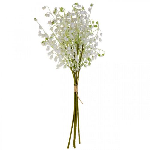 Floristik24 Flores artificiales, lirios del valle artificiales decoración blanco 38cm 5pcs