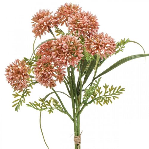 Floristik24 Flores artificiales rosa allium decoración cebollas ornamentales 34cm 3pcs en ramo