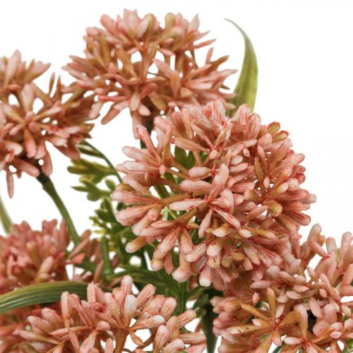 Artículo Flores artificiales rosa allium decoración cebollas ornamentales 34cm 3pcs en ramo