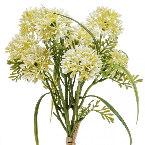 Artículo Flores artificiales allium blanco decoración cebollas ornamentales 34cm 3pcs en ramo