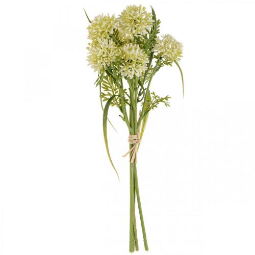Artículo Flores artificiales allium blanco decoración cebollas ornamentales 34cm 3pcs en ramo