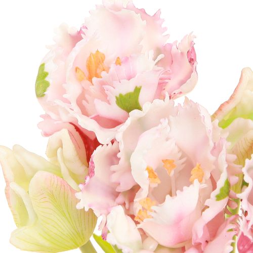 Artículo Ramo de flores artificiales 5 tulipanes loro Tulipanes artificiales 40cm