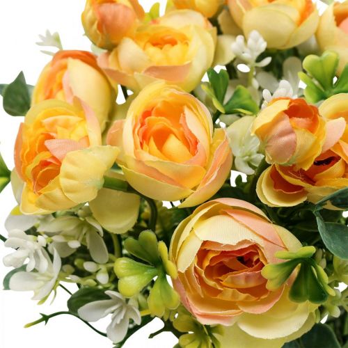 Floristik24 Ramo de flores artificiales deco ranunculus artificial amarillo 32cm