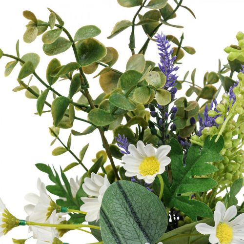 Artículo Ramo artificial con decoración de flores artificiales de eucalipto 48cm