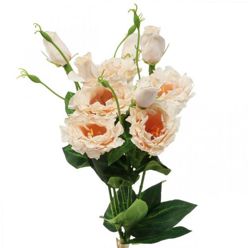 Floristik24 Flores artificiales lisianthus crema 51cm flor decoración 5pcs