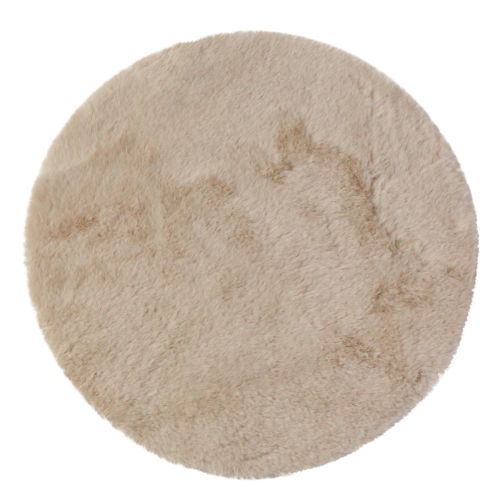 Artículo Camino de mesa redondo decorativo de piel sintética alfombra de piel beige Ø38cm