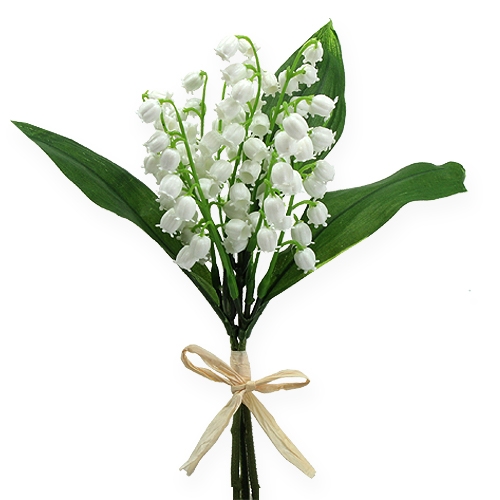 Floristik24 Lirios del valle artificiales blancos 25cm 3pcs