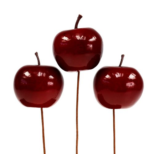 Floristik24 Manzana de fruta artificial pintada de rojo Ø5.5cm 12pcs