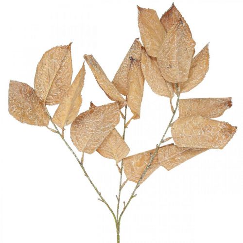 Planta artificial decoración otoño rama hojas blanco lavado L70cm