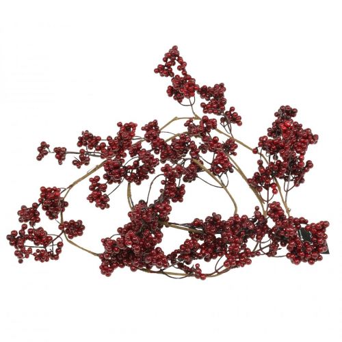 Artículo Guirnalda de bayas, rama navideña, baya, baya roja de invierno L180cm