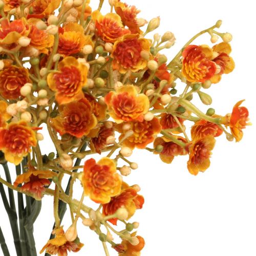 Floristik24 Gypsophila flores artificiales hierba de yeso naranja L30cm 6 piezas en un manojo