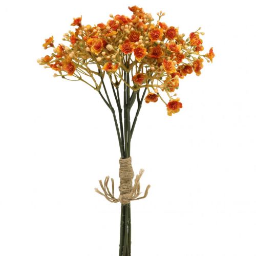 Floristik24 Gypsophila flores artificiales hierba de yeso naranja L30cm 6 piezas en un manojo