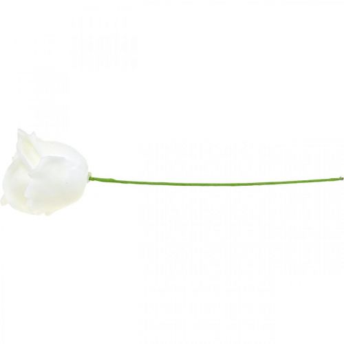 Artículo Rosas artificiales rosas de cera crema rosas decorativas cera Ø6cm 18 piezas