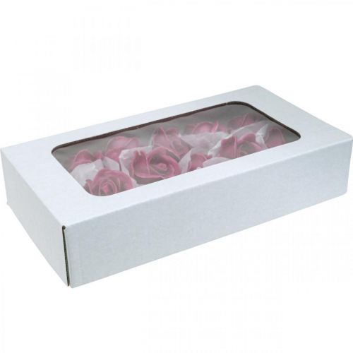Artículo Rosas artificiales rosas de cera fucsia rosas decorativas cera Ø6cm 18 piezas