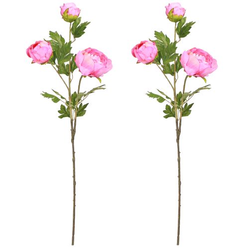 Artículo Rosas artificiales Peonías artificiales en color rosa L80cm 2 uds.