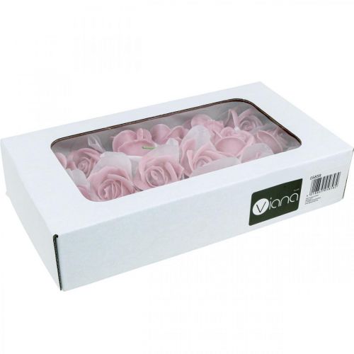 Artículo Rosas artificiales rosas de cera rosa rosas decorativas cera Ø6cm 18 piezas