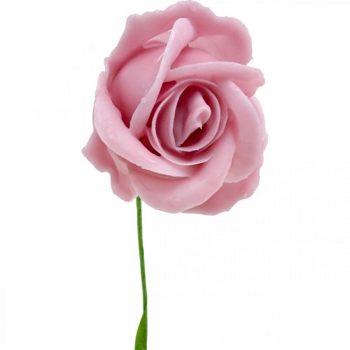 Artículo Rosas artificiales rosas de cera rosa rosas decorativas cera Ø6cm 18 piezas