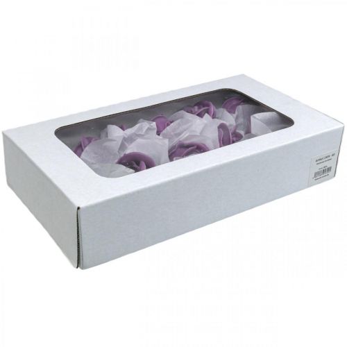 Artículo Rosas artificiales rosas de cera violeta rosas decorativas cera Ø6cm 18 piezas