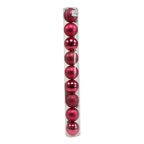 Floristik24 Bolas de Navidad de plástico rosa Ø6cm 10pcs