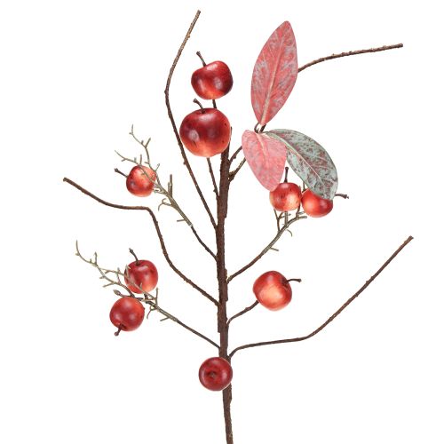 Artículo Rama de manzana artificial roja para decoración navideña de otoño, 70 cm