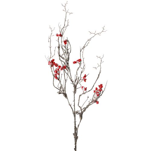 Rama artificial larga nevada con frutos rojos 130cm