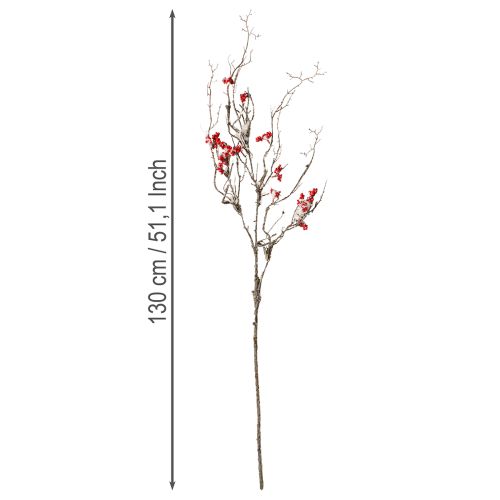Artículo Rama artificial larga nevada con frutos rojos 130cm