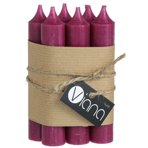 Artículo Velas de cera de palo corto en Berry 21×110mm 6 piezas