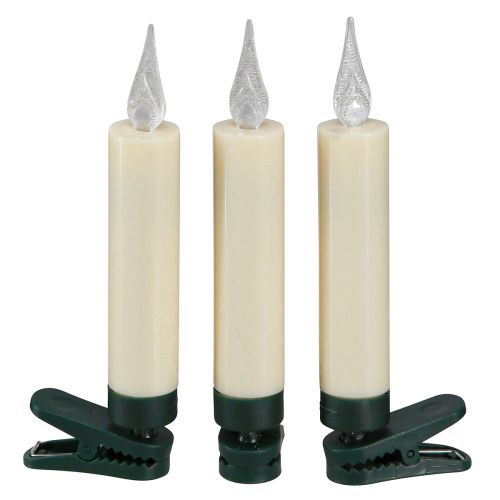 Floristik24 Velas de árbol LED con batería y brillo remoto 10 LED H10cm