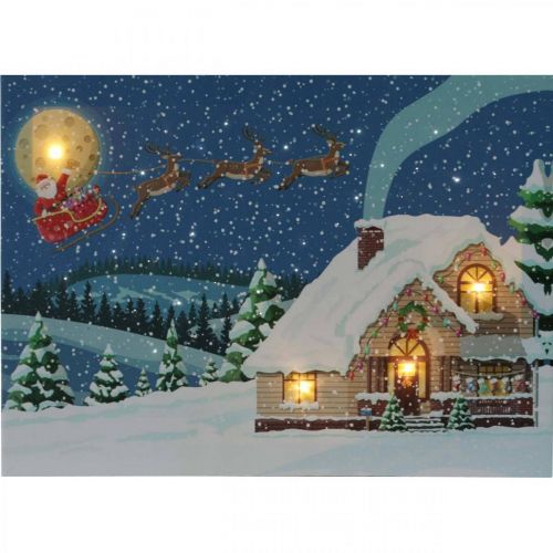 Artículo Cuadro LED Navidad Papá Noel con trineo Cuadro LED de pared 38x28cm