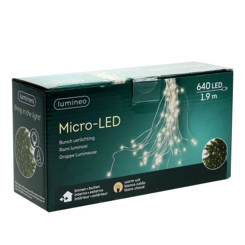 Artículo Haz de luces LED para interior y exterior 640 1,9m plateado/blanco cálido