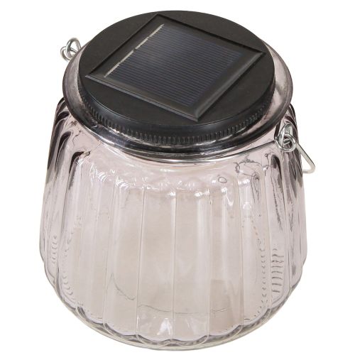 Artículo Lámpara LED de jardín de cristal solar para colgar violeta Ø10,5cm 2uds