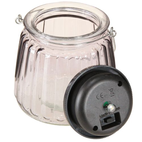 Artículo Lámpara LED de jardín de cristal solar para colgar violeta Ø10,5cm 2uds