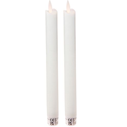 Artículo Vela LED velas de cera blancas para batería 24cm 2 piezas
