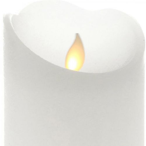 Floristik24 Vela LED vela de pilar de cera blanco cálido Ø7.5cm H12.5cm