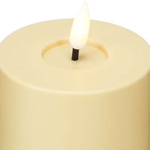 Artículo Vela LED con temporizador Verde Beige Exterior Ø7,5cm H18cm