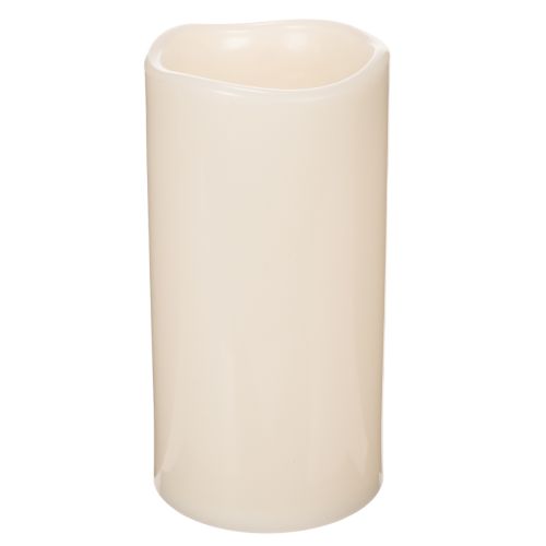 Vela LED grande a pilas con temporizador, luz blanca cálida, para exteriores, 25 cm