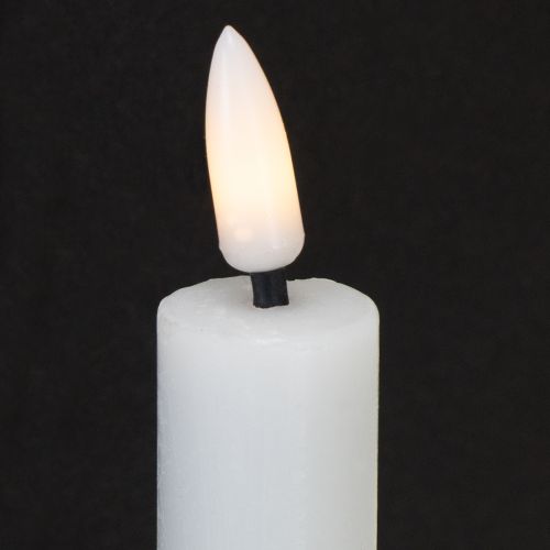 Floristik24 Velas LED blancas cónicas de cera blanca cálida 24,5 cm 2 piezas