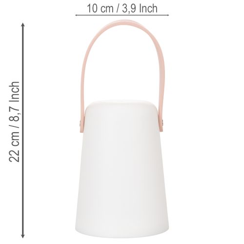 Lámpara con asa, luz LED portátil para uso interior y exterior, 22 cm, 3 unidades | Floristik24.es